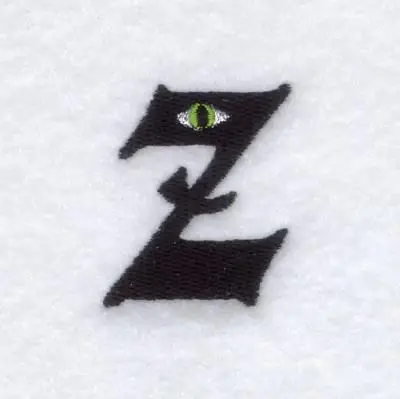 Creepy Eye Font "Z" Small Embroidery Design Same Day Shipping