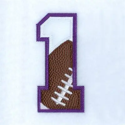 1 Football Applique Embroidery Design Price Cut
