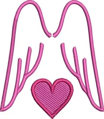 Direct From Factory Wing Heart Embroidery Design