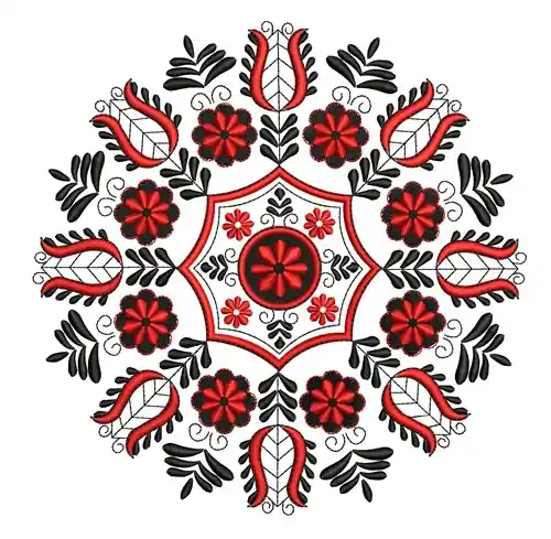 Hot Deal Floral Circle Embroidery Design