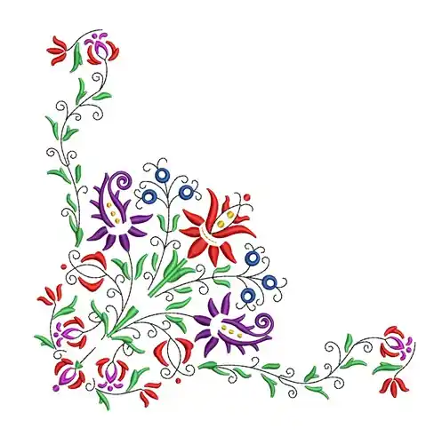 Don’t Miss Out Flower Corner Embroidery Design