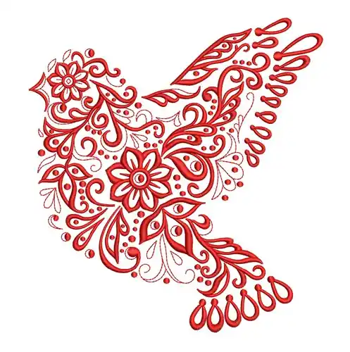 Place Order Floral Bird Embroidery Design