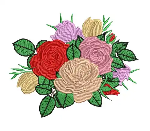 Roses Embroidery Design Buy Today
