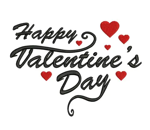 Trusted Brand Happy Valentine's Day Embroidery Design