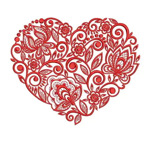 Best Seller Floral Heart Embroidery Design