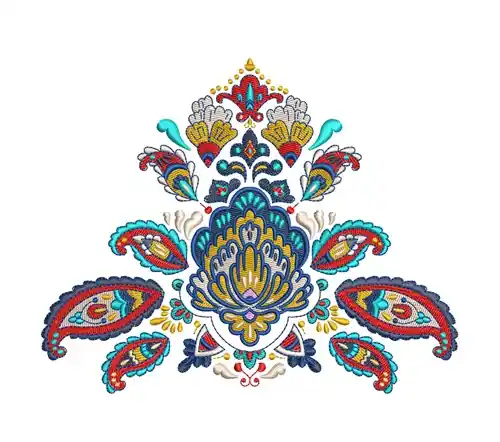 Paisley Decor Embroidery Design Price Cut