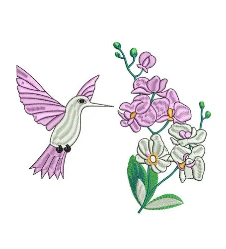 Mega Sale Floral Hummer Embroidery Design
