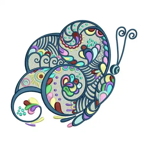 Exclusive Offer Colorful Butterfly Embroidery Design