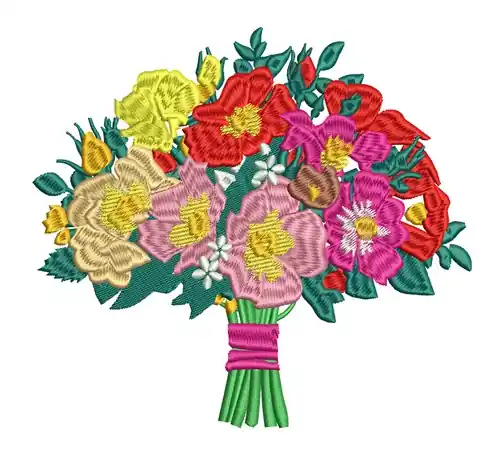 Flower Bouquet Embroidery Design Price Cut