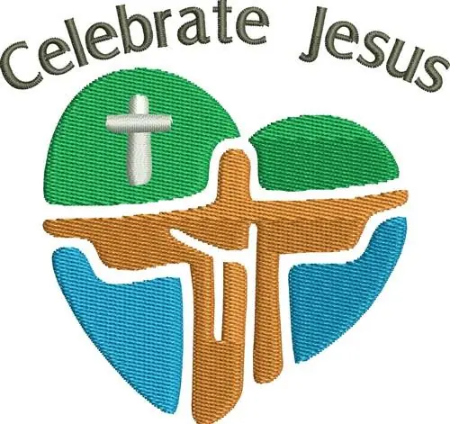 Celebrate Jesus Christ Heart Embroidery Design Save Now