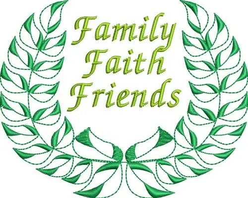 Family Faith Friends Wreath Decoration Embroidery Design New Arrival