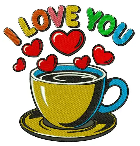 Coffee Love Embroidery Design Best Seller