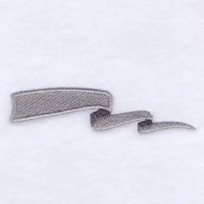 Grey Ribbon Banner Embroidery Design Special Offer