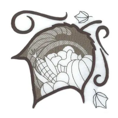Harvest Leaf Toile Embroidery Design Professional Grade