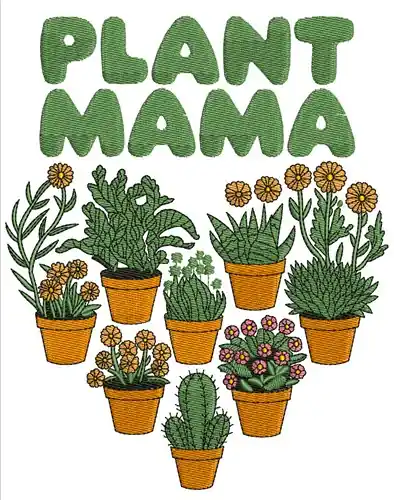 Plant Mama Embroidery Design One Day Deal