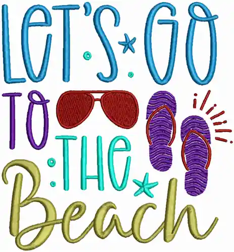 Go To The Beach Embroidery Design Fresh Stock