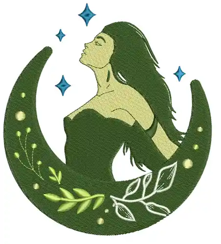 Moon Goddess Embroidery Design Mega Sale