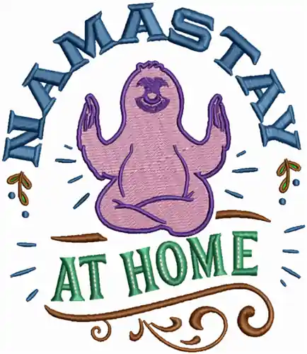 Viral Namastay At Home Embroidery Design
