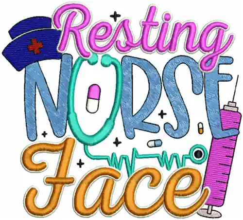 Resting Nurse Face Embroidery Design Best Seller