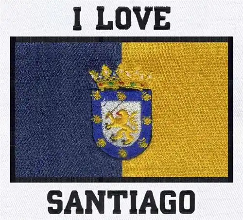 Latest I Love Santiago Embroidery Design