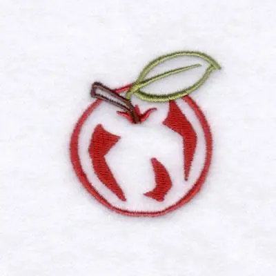 Last Chance Red Apple Embroidery Design