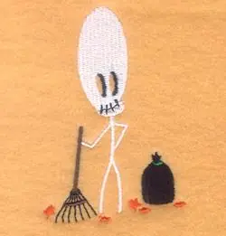 Same Day Shipping SkeleRake Embroidery Design