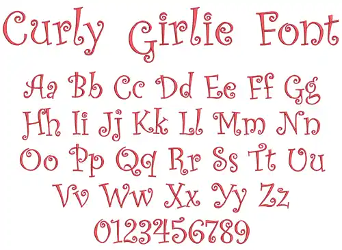 Price Cut Curly Girlie Font by Mira Embroidery on EmbroideryDesigns.com