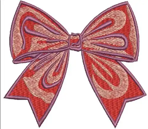 Red Bow Embroidery Design No Minimum Order