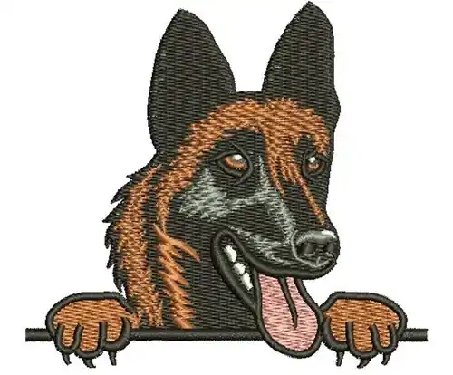 High Quality German Shepherd Embroidery Design