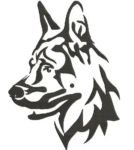 Luxury German Shepherd Head Embroidery Design