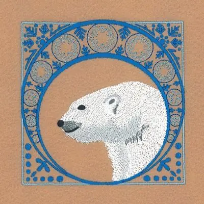 Hot Deal Winter Polar Bear Square Embroidery Design
