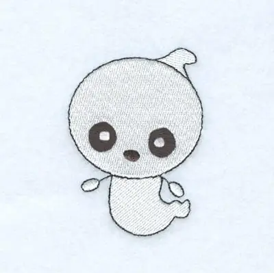 Modern Halloween Ghost Embroidery Design