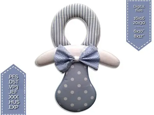 Last Chance ITH Pacifier Embroidery Design