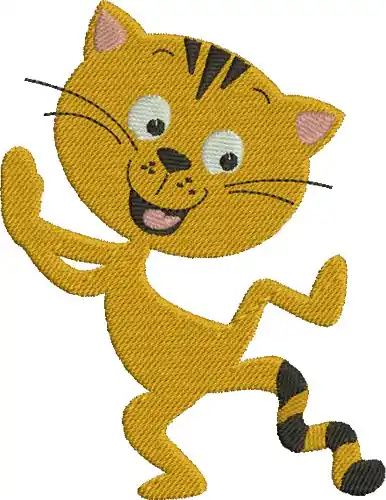 Save Now Cartoon Cat Embroidery Design