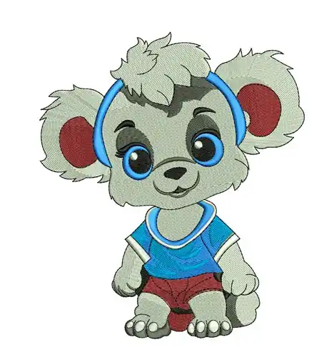 Modern Koala Bear Embroidery Design