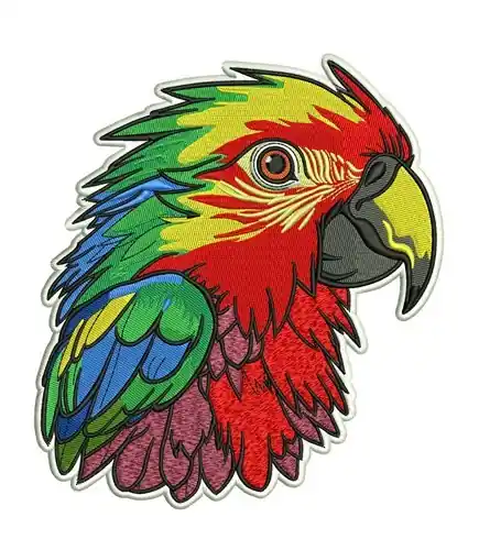 Macaw Head Embroidery Design Original