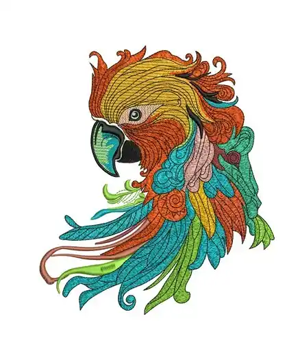 Macaw Head Embroidery Design Budget