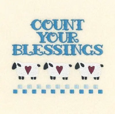 Sheep Blessings Embroidery Design Handmade