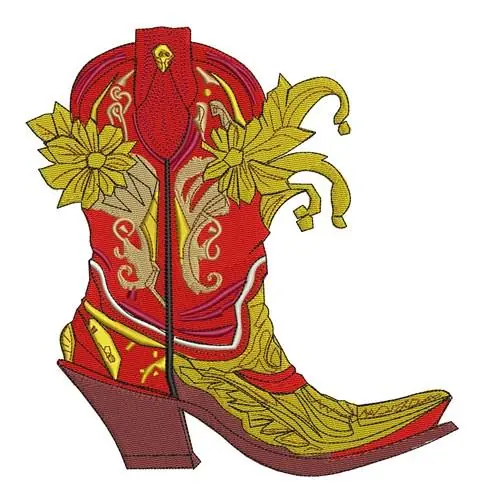 Floral Cowboy Boot Embroidery Design Deal