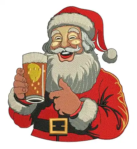 Hot Picks Santa & Drink Embroidery Design
