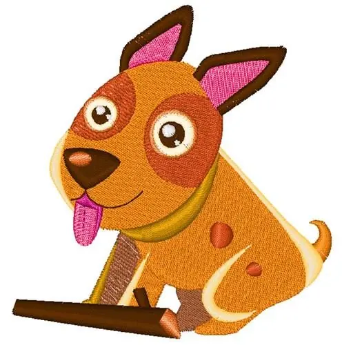 Puppy Dog & Stick Embroidery Design Get Yours