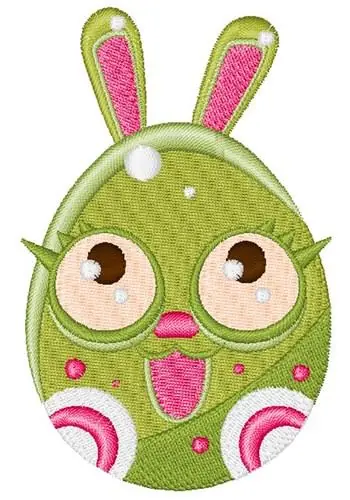 Next Day Delivery Green Kawaii Easter Bunny Embroidery Design