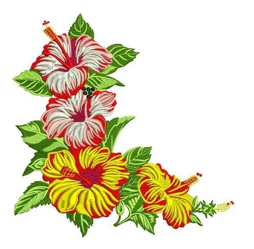 Buy Today Hibiscus Corner Embroidery Design