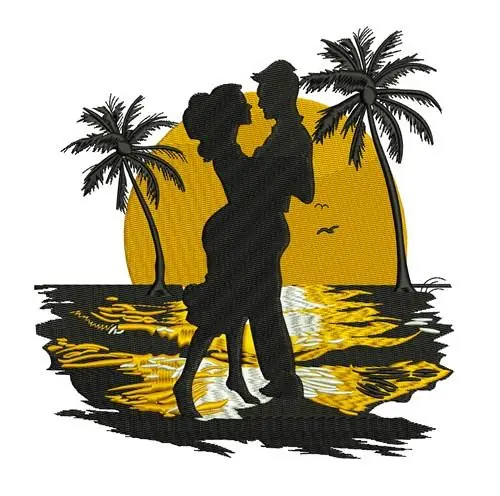 Couple On Beach Embroidery Design Best Price