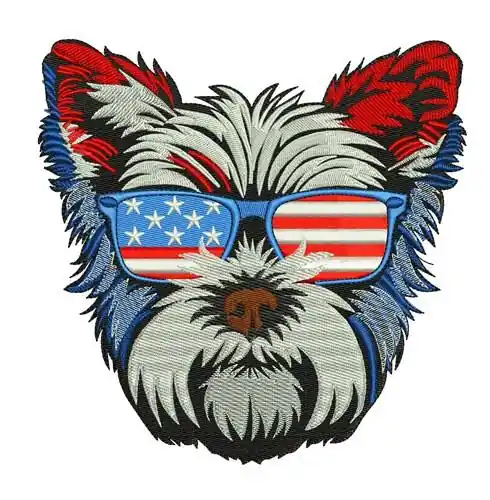 USA Puppy Embroidery Design Grab Now