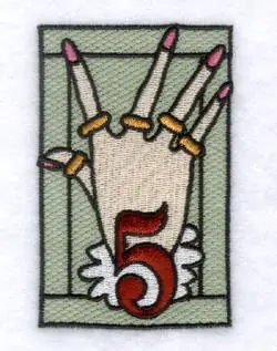 Fresh Stock 5th Day of Christmas Embroidery Design