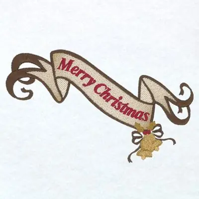 Money Back Guarantee Merry Christmas Banner Embroidery Design