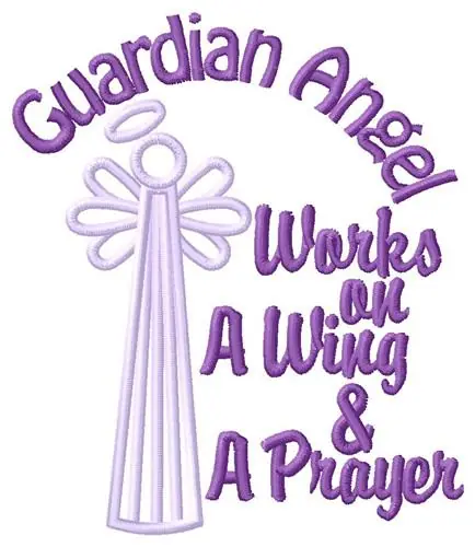 Guardian Angel Embroidery Design Premium