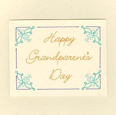 Happy Grandparents Day Embroidery Design Exclusive Offer