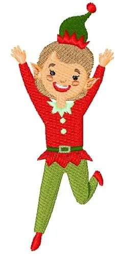 Happy Christmas Elf Embroidery Design Price Drop